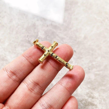 New Arrival Elaborate Design Cross Golden New Fine Jewellery Ethnic Pure 925 Sterling Silver Pendant For Women & Men - The Jewellery Supermarket